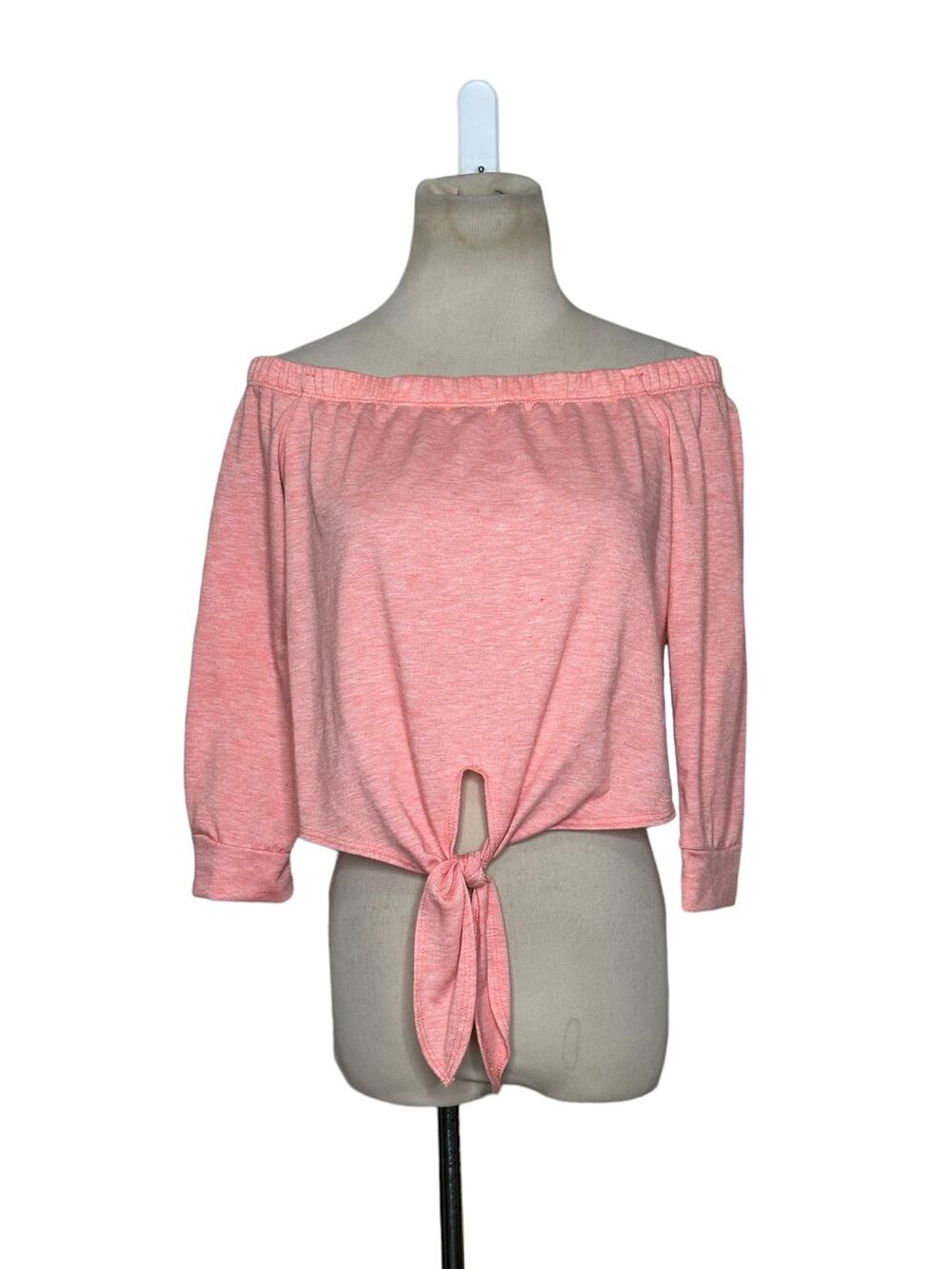 Vernacular pink 3/4 sleeves off shoulder crop top size Large